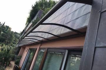 Pensilina in policarbonato e corten