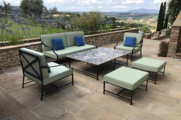 Cuscineria con tessuti outdoor